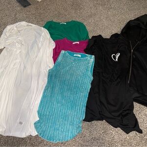 EUC MEDIUM WOMENS JUNIORS ZENANA TOPS PJS SWEATER LOT COLORS CUTE TIK TOK C